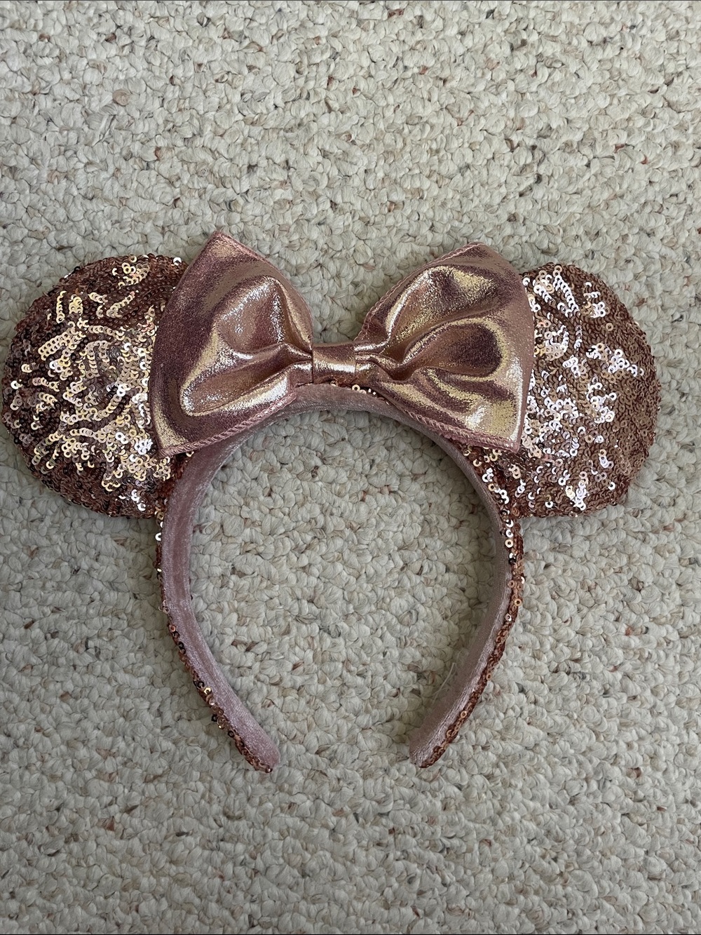 Rose gold sequin Minnie ears